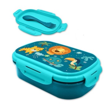 Jungle sandwich box + cutlery set
