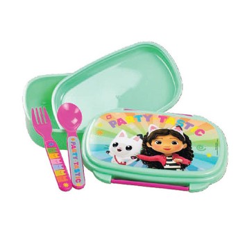 Gabby's Dollhouse Color Fade sandwich box + cutlery set