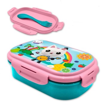 Gabby's Dollhouse Smoothie Land sandwich box + cutlery set