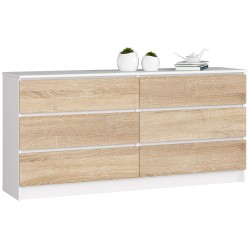 KOMODA K160 6SZ CLP BIAŁA / SONOMA