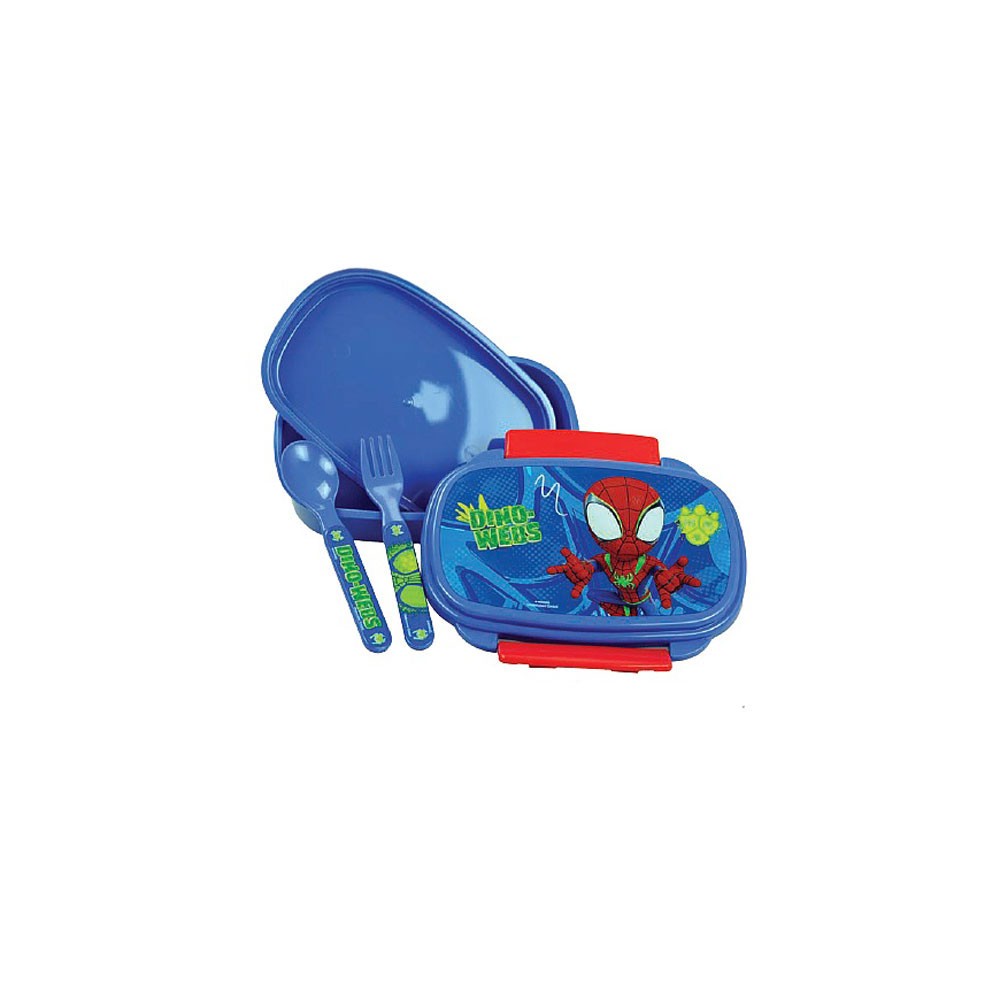 Spiderman Dino-Webs sandwich box + cutlery set