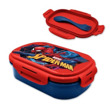 Spiderman Web sandwich box + cutlery set