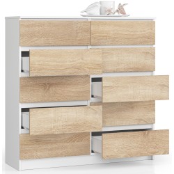 KOMODA K120 10SZ CLP BIAŁY / SONOMA