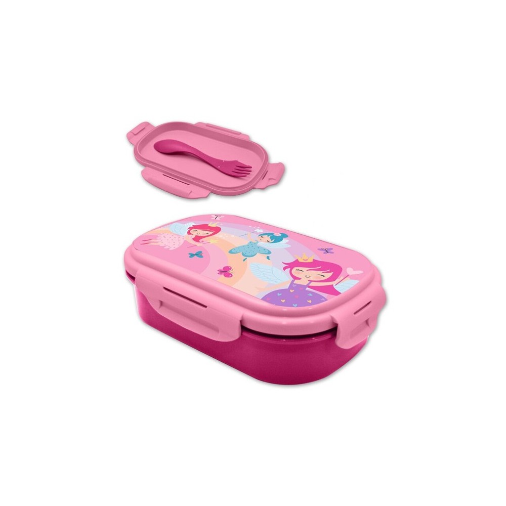 Fairy princess sandwich box + cutlery set