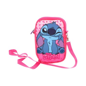 Disney Lilo and Stitch Pink Deluxe phone holder bag 18 cm