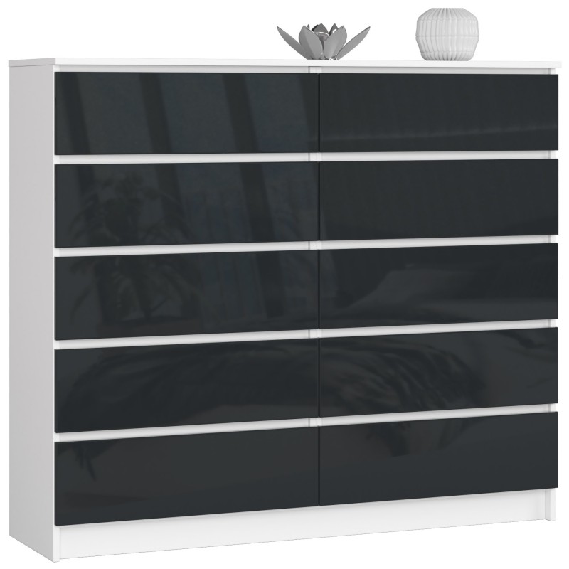 KOMODA K140 10SZ CLP PK GRAFIT POŁYSK KOMODA K140 10SZ CLP PK GRAFIT POŁYSK