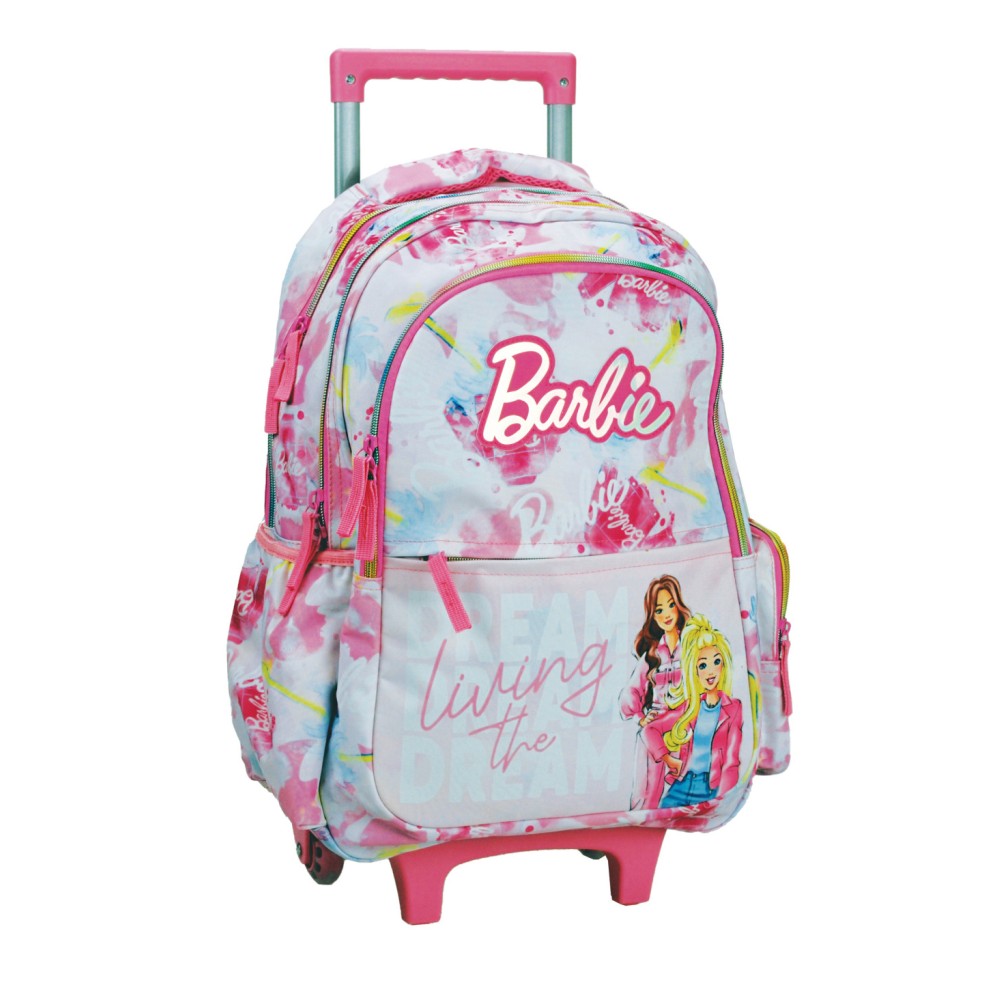 Barbie Paints rolling school backpack, 46 cm