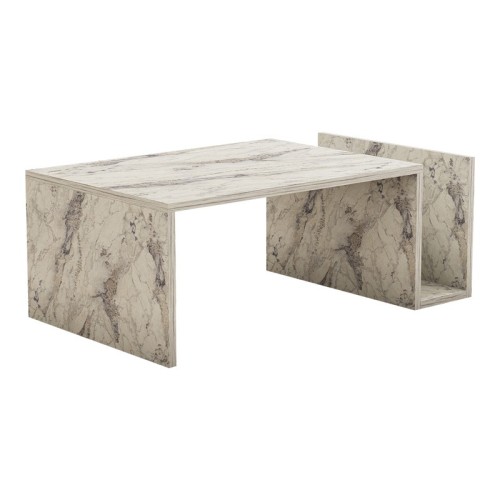 Poko pakoworld coffee table in white-grey marble color 86.8x50x32.4cm