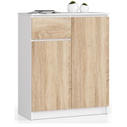 KOMODA K80 2D 1SZ CLP PK BIAŁY / DĄB SONOMA