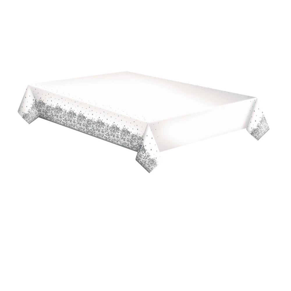 Colour Silver Decorative paper tablecloth 120x180 cm