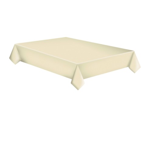 Colour White Dots Ecru paper tablecloth 120x180 cm