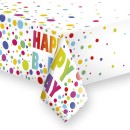Happy Birthday Dots Happy Birthday paper tablecloth 120x180 cm