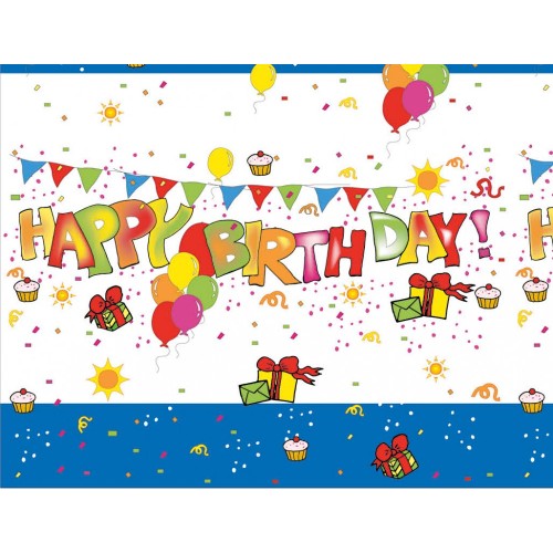Happy Birthday Kokliko Happy Birthday plastic tablecloth 120x180 cm