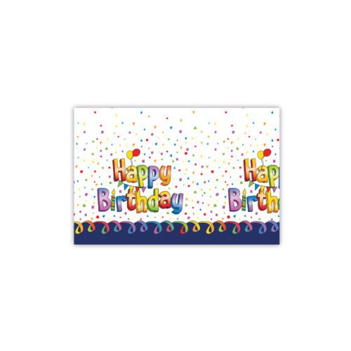 Happy Birthday Multicolor Happy Birthday plastic tablecloth 120x180 cm