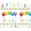 Happy Birthday Streamers Happy Birthday plastic tablecloth 120x180 cm