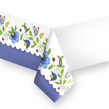 Colour Folk Embroidery paper tablecloth 120x180 cm