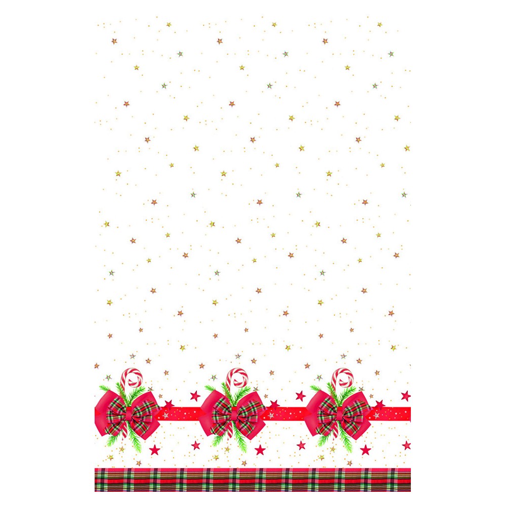 Christmas Checked Bow paper tablecloth 120x180 cm