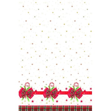Christmas Checked Bow paper tablecloth 120x180 cm