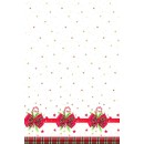 Christmas Checked Bow paper tablecloth 120x180 cm