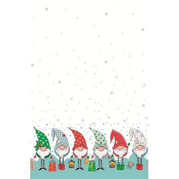 Christmas Funny Gnomes paper tablecloth 120x180 cm