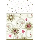Christmas Gold Stars and Twirls paper tablecloth 120x180 cm