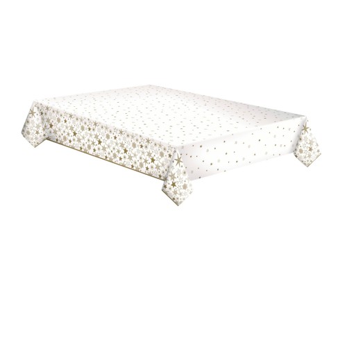 Christmas Gold Stars paper tablecloth 120x180 cm