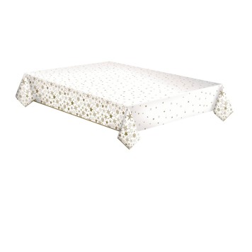 Christmas Gold Stars paper tablecloth 120x180 cm