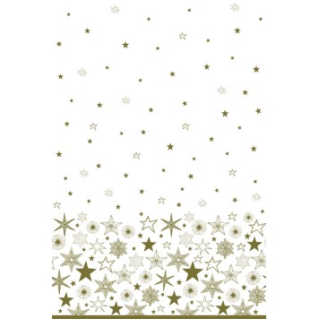 Christmas Gold Stars paper tablecloth 120x180 cm