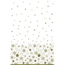 Christmas Gold Stars paper tablecloth 120x180 cm