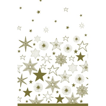 Christmas Gold Stars paper tablecloth 120x180 cm