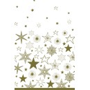 Christmas Gold Stars paper tablecloth 120x180 cm