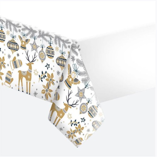 Christmas Nordic Style paper tablecloth 120x180 cm
