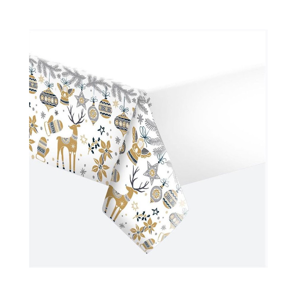 Christmas Nordic Style paper tablecloth 120x180 cm