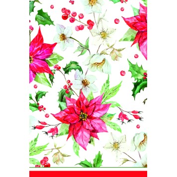 Christmas Poinsettia paper tablecloth 120x180 cm