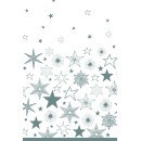 Christmas Silver Stars paper tablecloth 120x180 cm