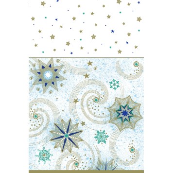 Christmas Stars and Twirls paper tablecloth 120x180 cm