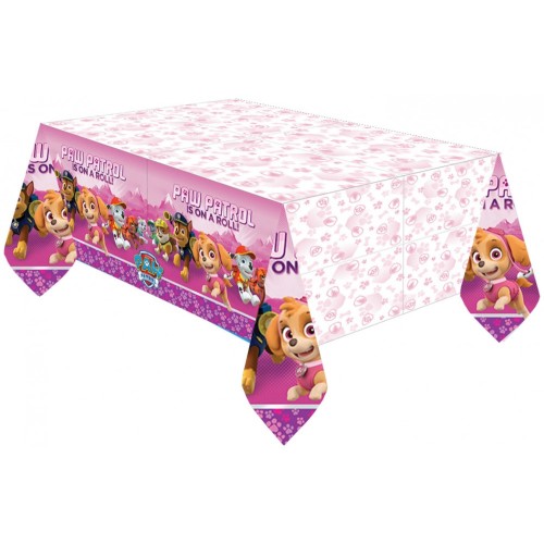 Paw Patrol Pink plastic tablecloth 137x243 cm