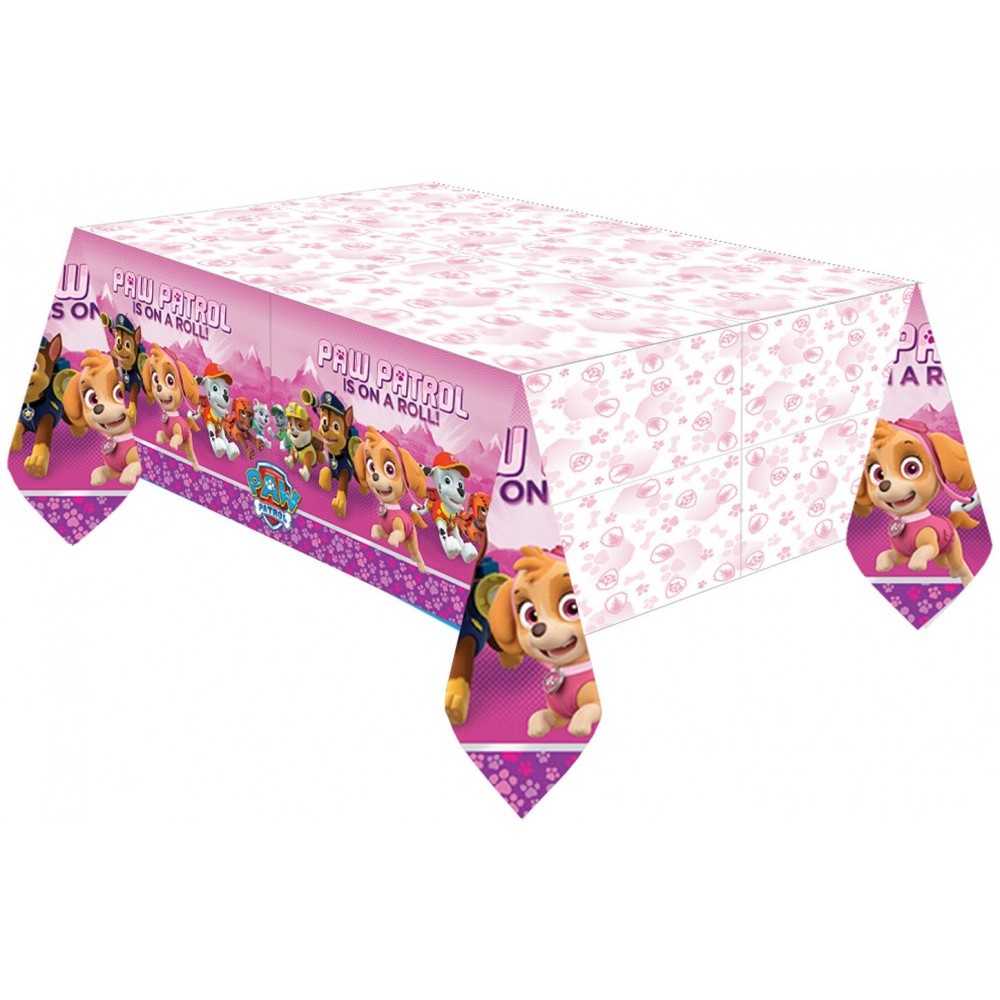Paw Patrol Pink plastic tablecloth 137x243 cm