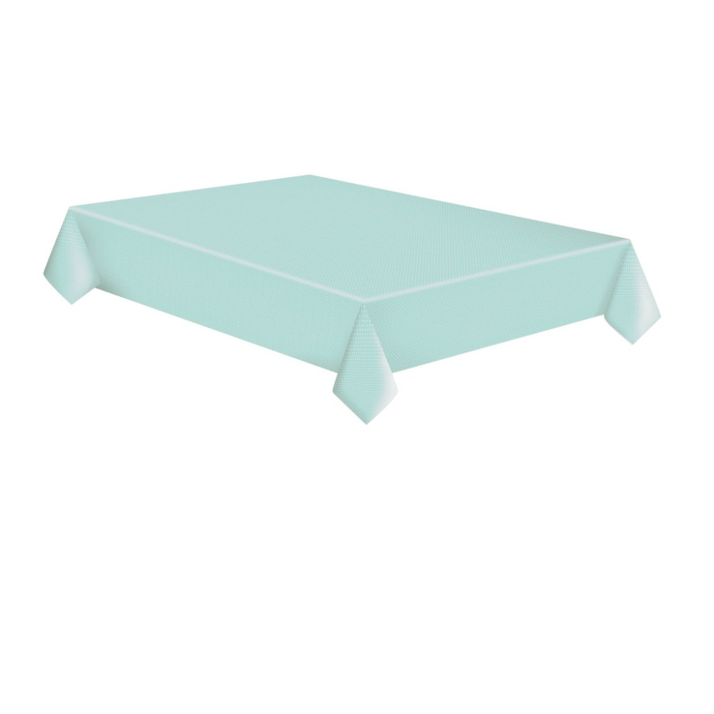 Colour White Dots Mint Green Paper Tablecloth 120x180 cm