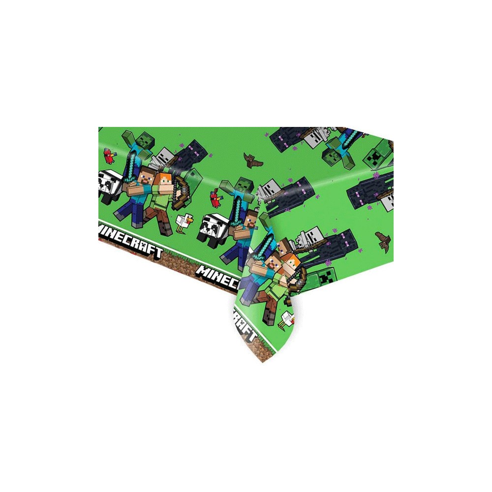 Minecraft Green plastic tablecloth 120x180 cm