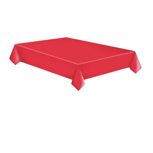 Colour White Dots Red paper tablecloth 120x180 cm