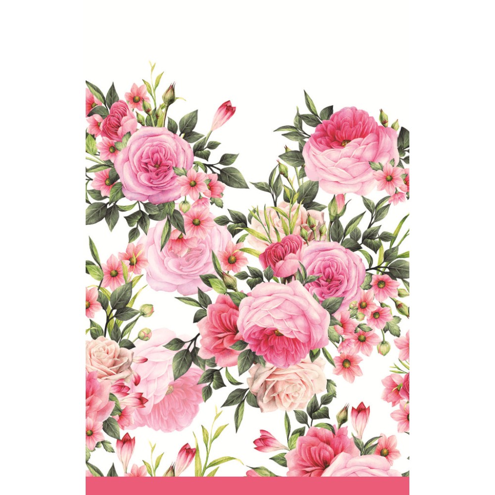 Colour Twigs with Leaves Rose paper tablecloth 120x180 cm