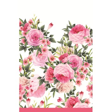 Colour Twigs with Leaves Rose paper tablecloth 120x180 cm