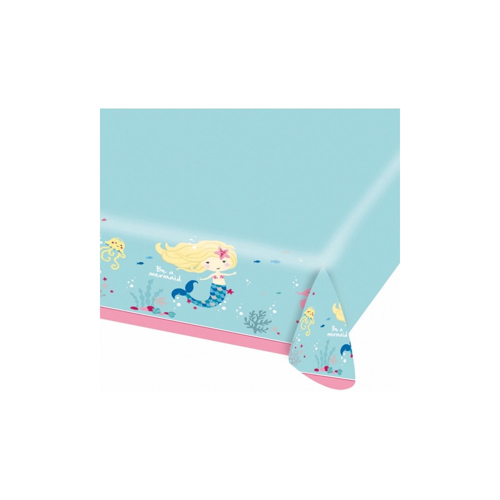 Mermaid Shellebrate plastic tablecloth 120x180 cm