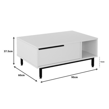 Coffee table Frixton pakoworld in cappuccino color 90x60x37.5cm