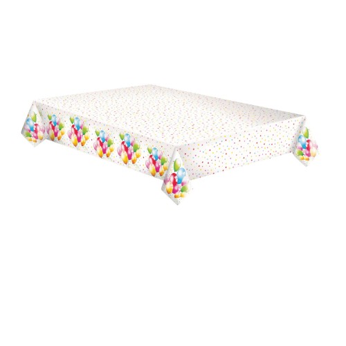 Colour Birthday Balloons paper tablecloth 120x180 cm
