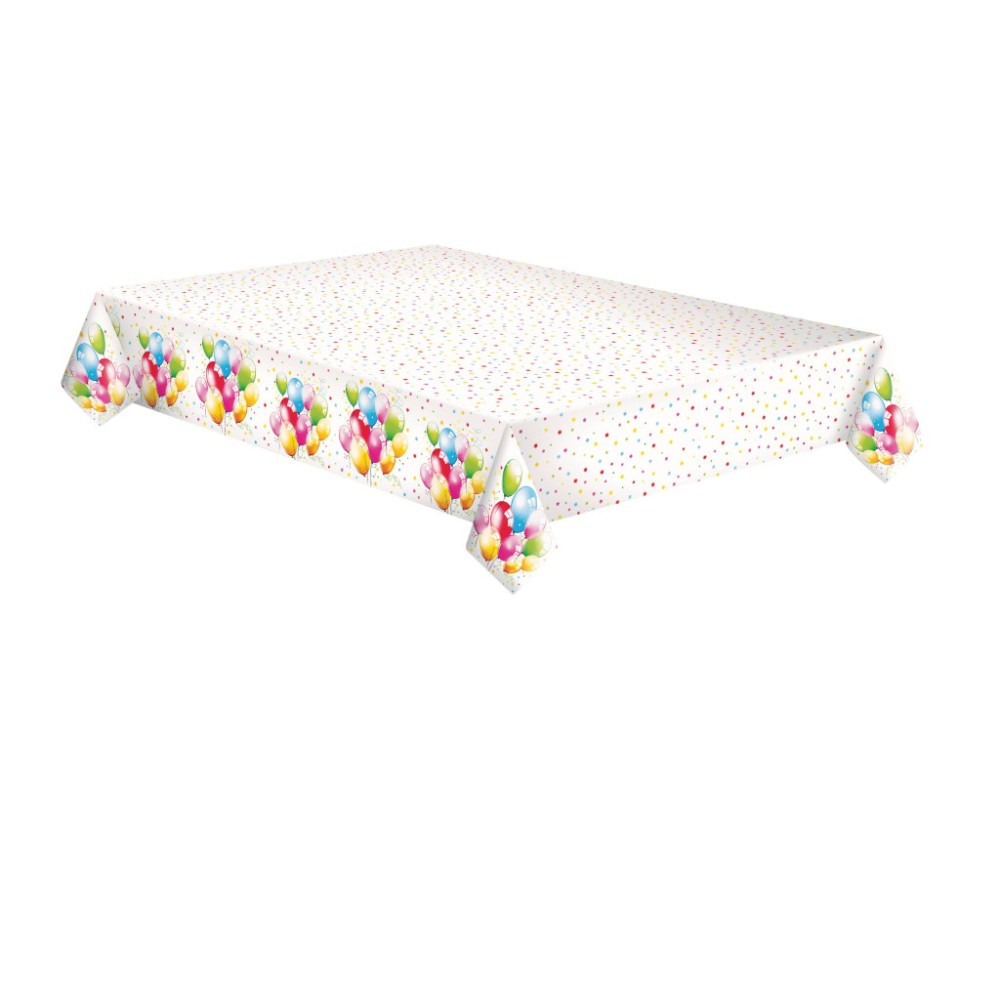 Colour Birthday Balloons paper tablecloth 120x180 cm