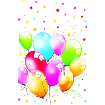 Colour Birthday Balloons paper tablecloth 120x180 cm