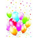 Colour Birthday Balloons paper tablecloth 120x180 cm