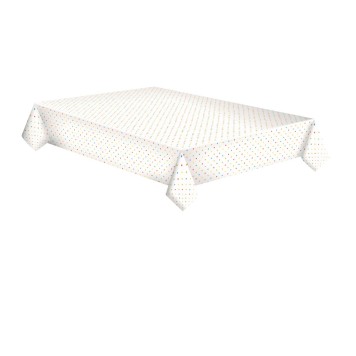 Colour Pastel Dots paper tablecloth 120x180 cm